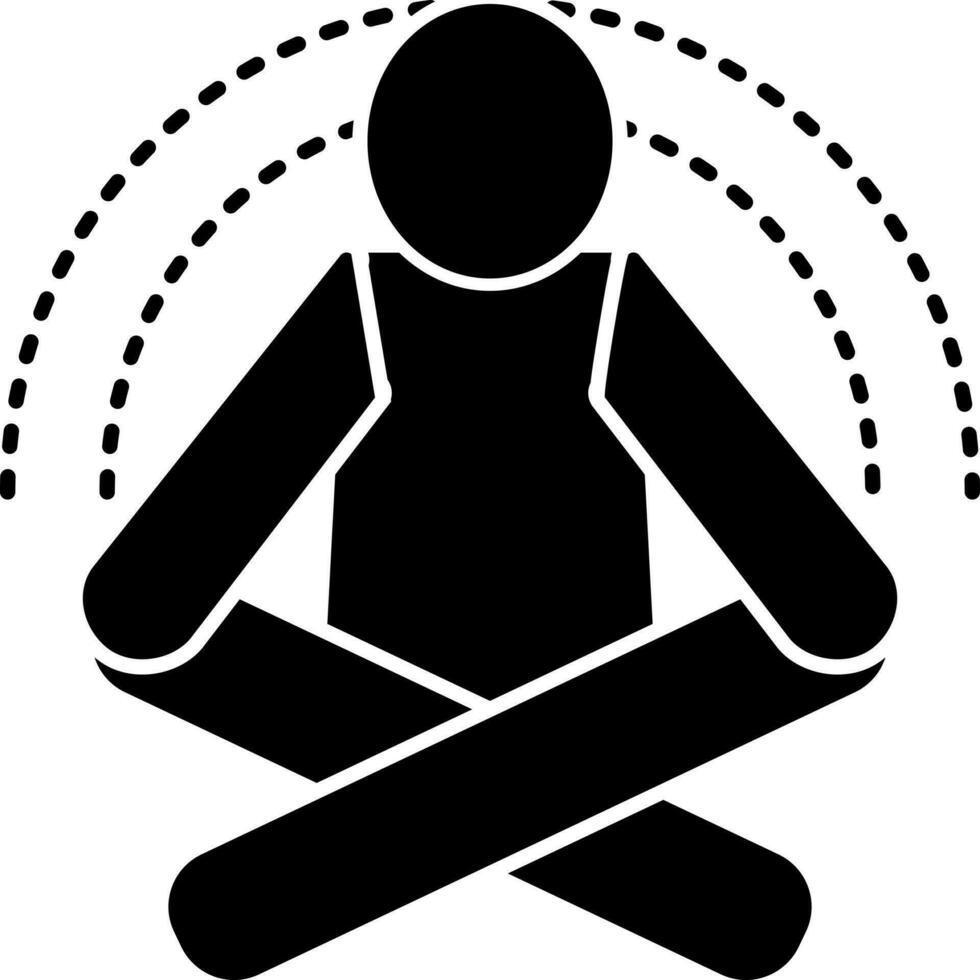 solide Symbol zum Yoga vektor