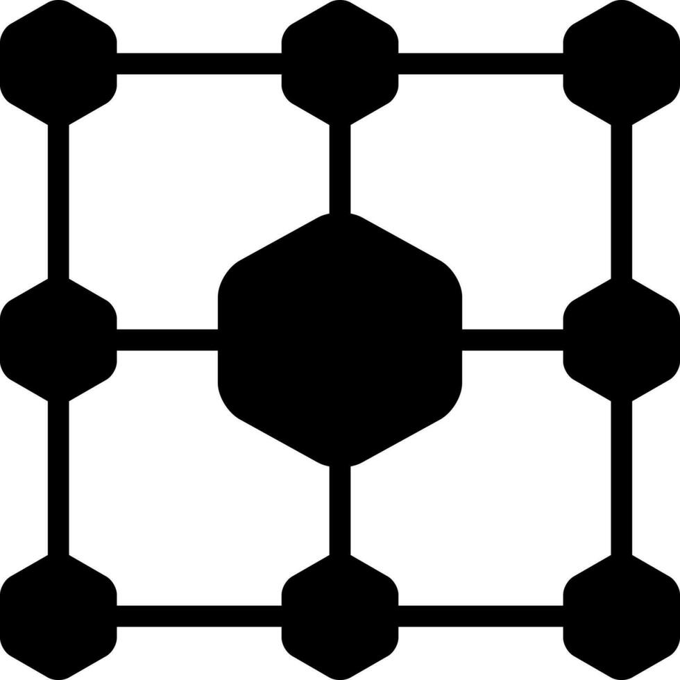 solide Symbol zum Netzwerk Struktur vektor