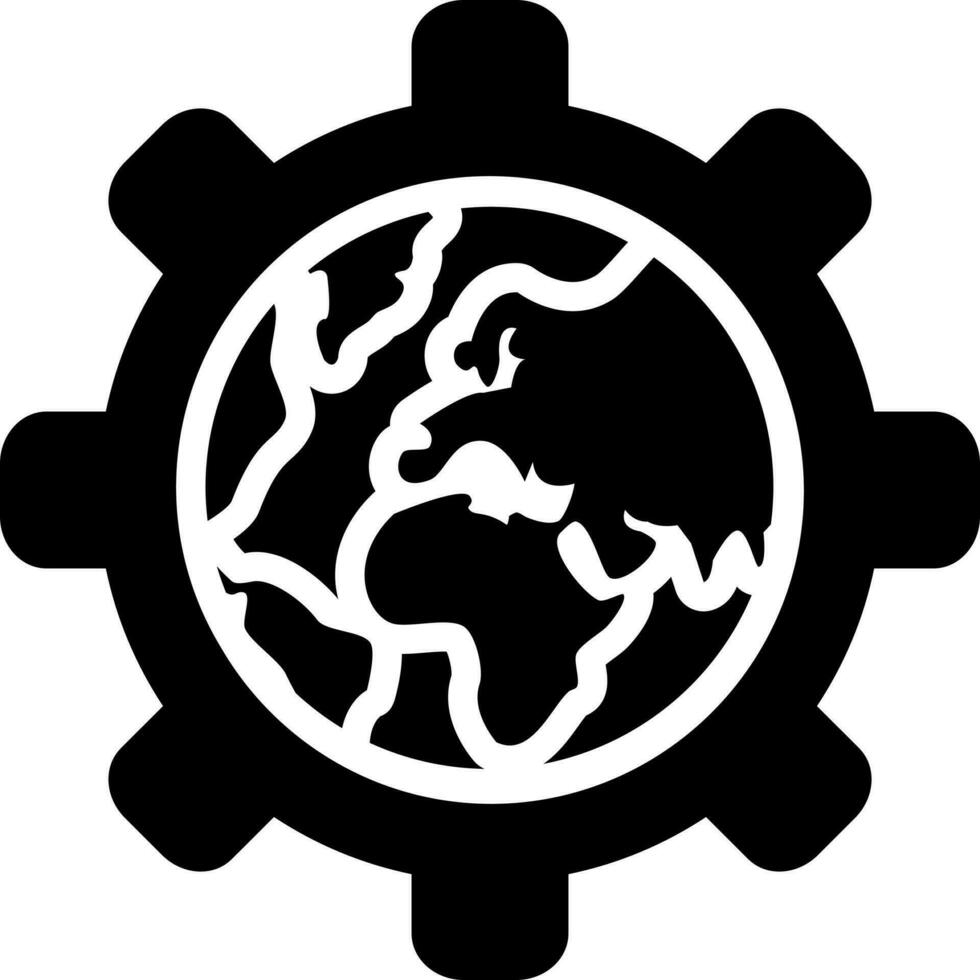 solide Symbol zum Globalisierung vektor