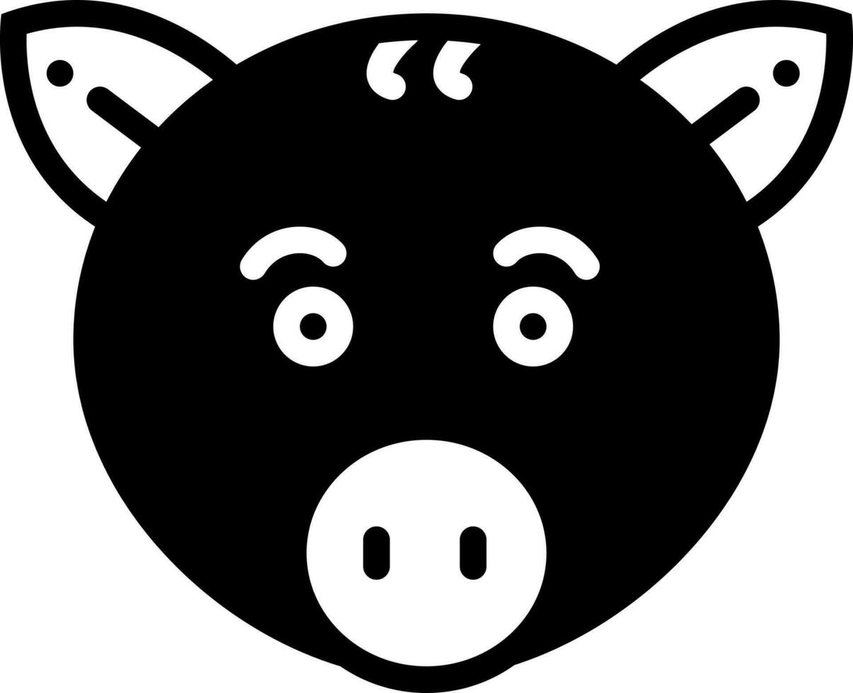 fast ikon för gris vektor