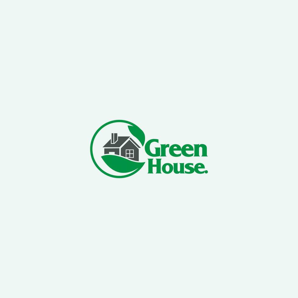 grönt hus logotyp vektor