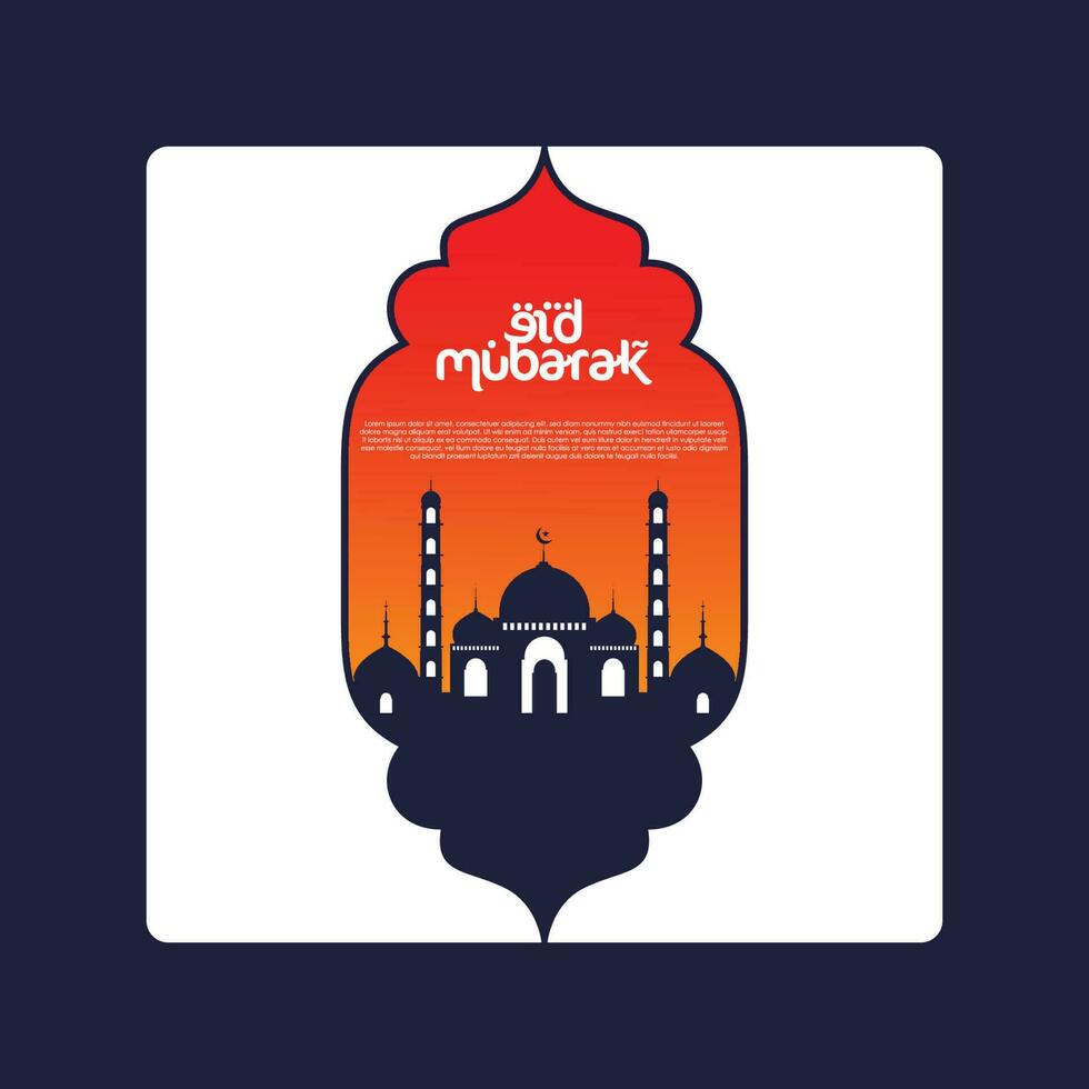 eid mubarak logotyp vektor