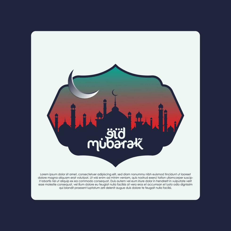 eid mubarak logotyp vektor