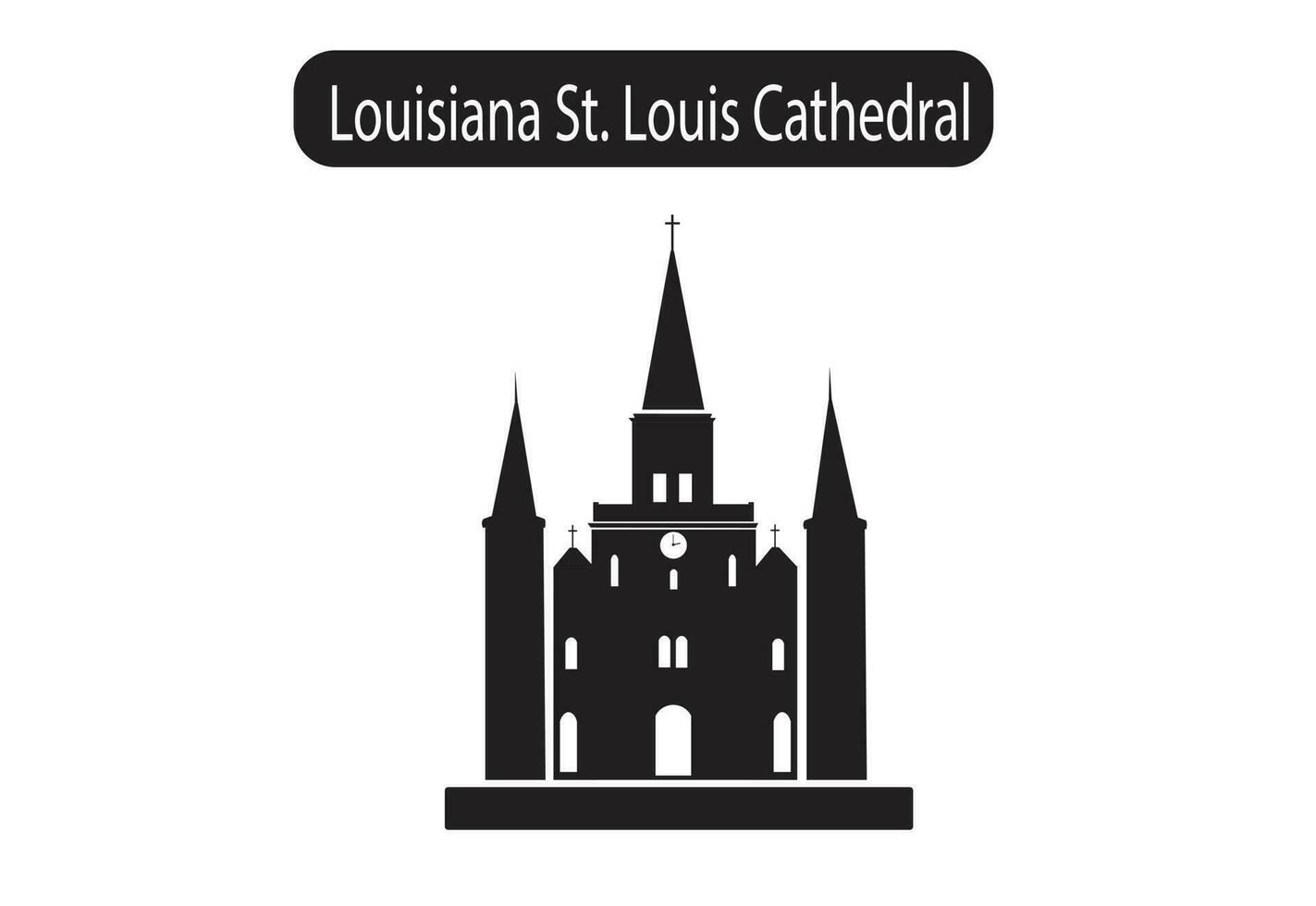 louisiana st. Louis katedral silhuett ikon vektor illustration