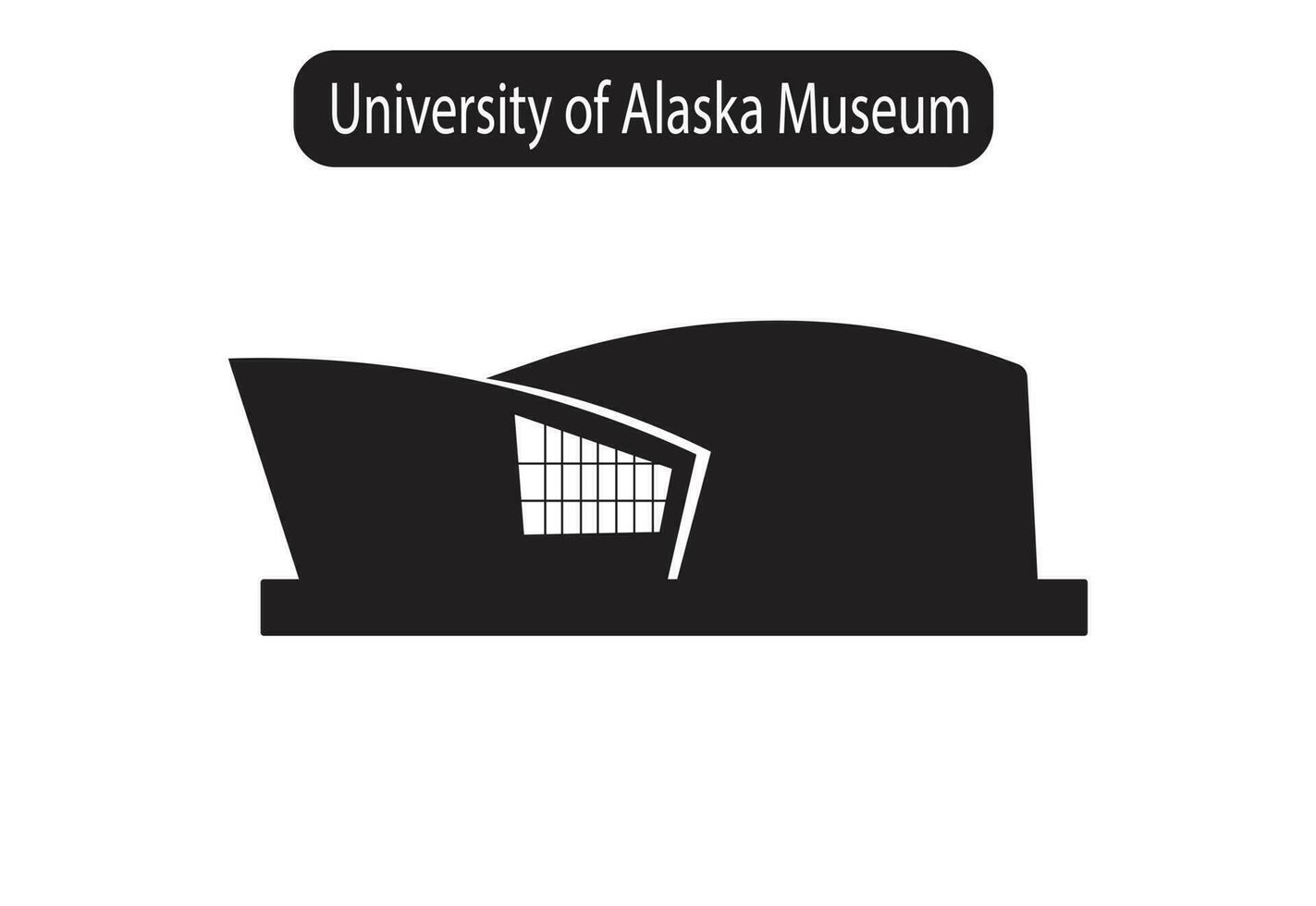 Universität von Alaska Museum Silhouette Symbol Vektor Illustration