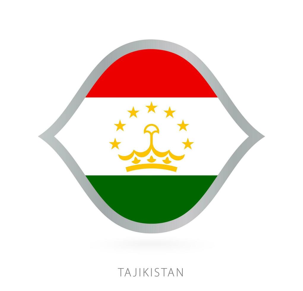 Tadschikistan National Mannschaft Flagge im Stil zum International Basketball Wettbewerbe. vektor