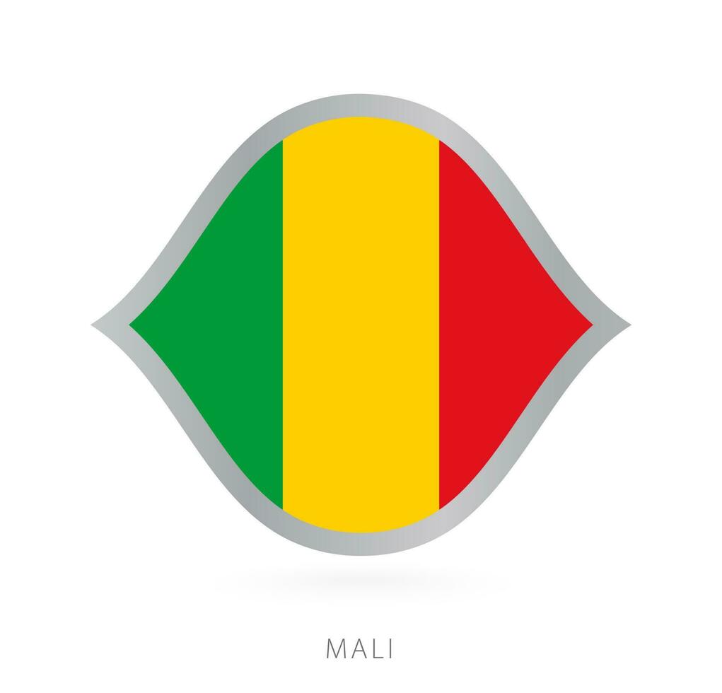 Mali National Mannschaft Flagge im Stil zum International Basketball Wettbewerbe. vektor