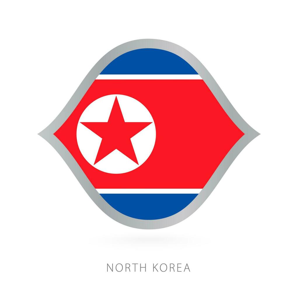 Norden Korea National Mannschaft Flagge im Stil zum International Basketball Wettbewerbe. vektor