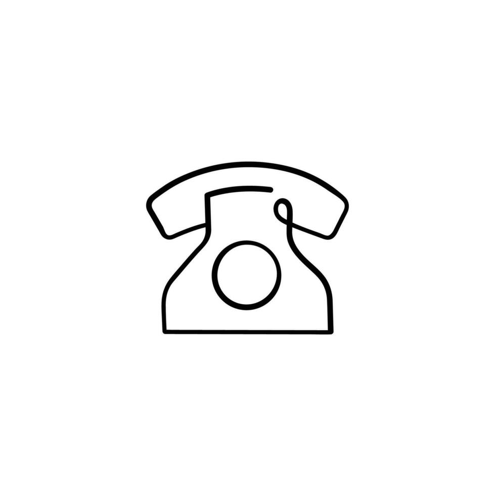 Telefon Linie Stil Symbol Design vektor