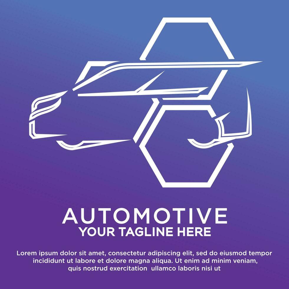 Automobil Logo mit Auto gestalten und sechseckig Element vektor