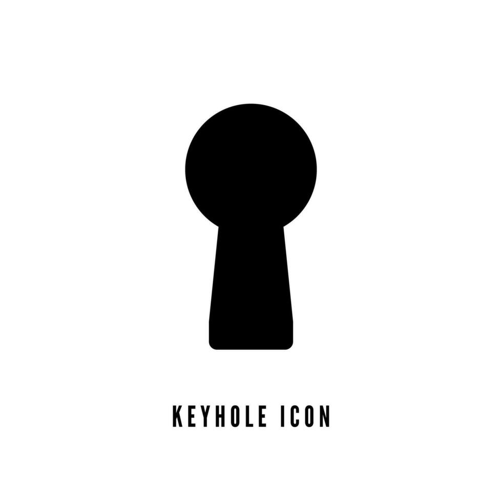 Schlüsselloch Silhouette auf Weiß Hintergrund. Schlüsselloch eben Symbol. Vektor Illustration
