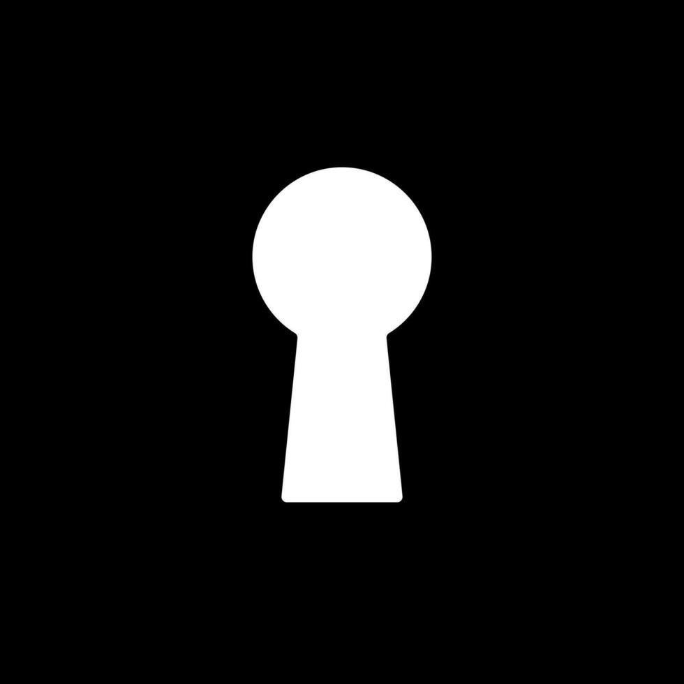 Schlüsselloch Silhouette auf schwarz Hintergrund. Vektor Illustration