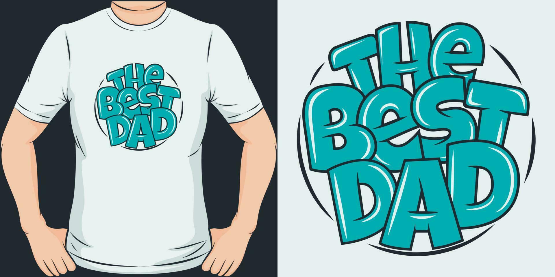 de bäst pappa, fars dag t-shirt design. vektor