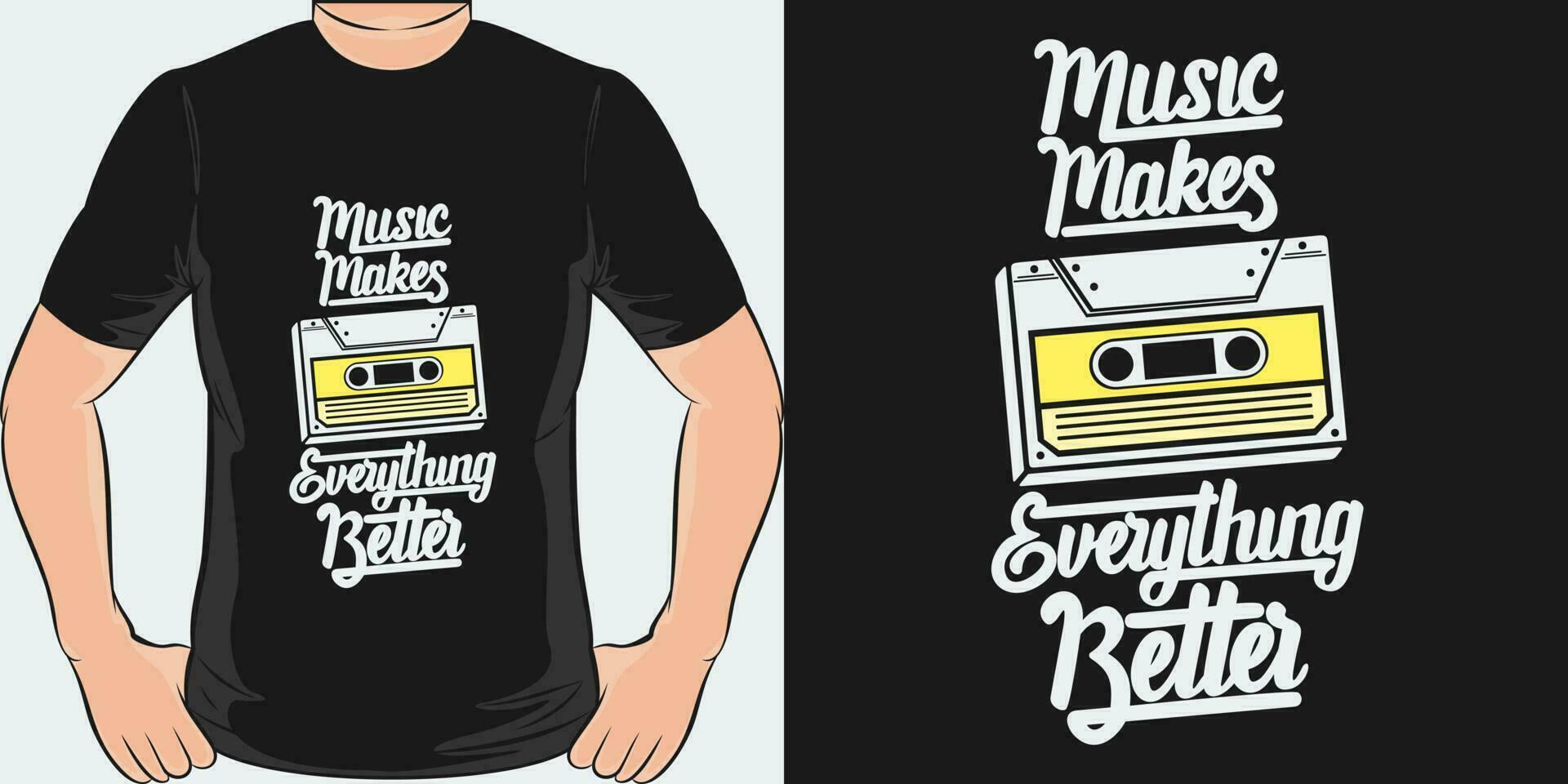 Musik- macht alles besser, Musik- Zitat T-Shirt Design. vektor