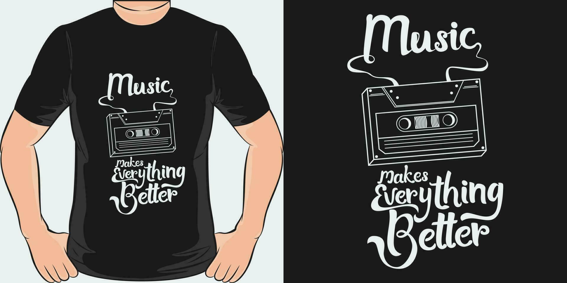 Musik- macht alles besser, Musik- Zitat T-Shirt Design. vektor