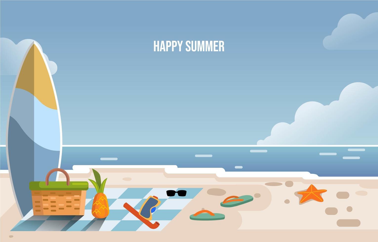 sommar strand semester vektor