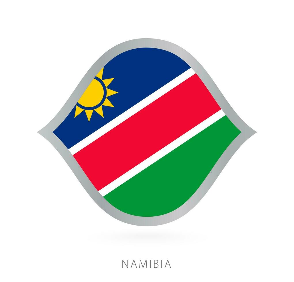 Namibia National Mannschaft Flagge im Stil zum International Basketball Wettbewerbe. vektor