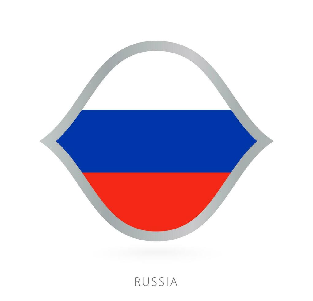 Russland National Mannschaft Flagge im Stil zum International Basketball Wettbewerbe. vektor