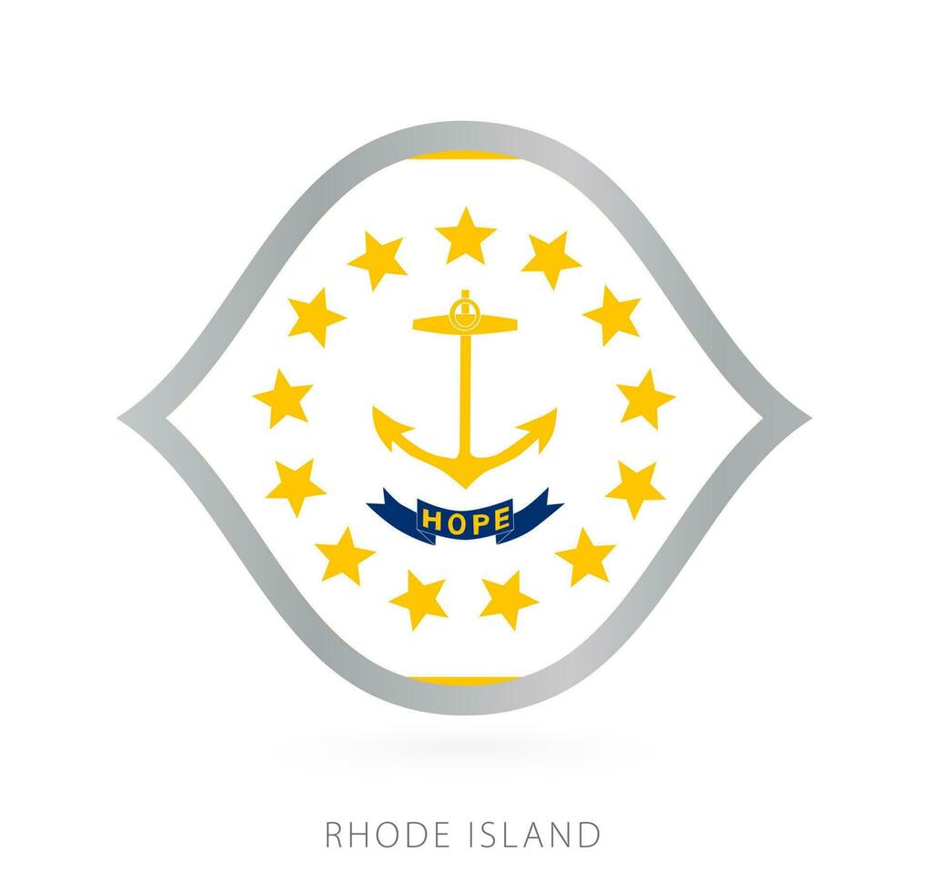 Rhode ö nationell team flagga i stil för internationell basketboll tävlingar. vektor