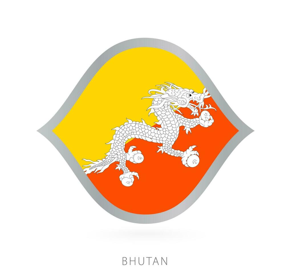 Bhutan National Mannschaft Flagge im Stil zum International Basketball Wettbewerbe. vektor