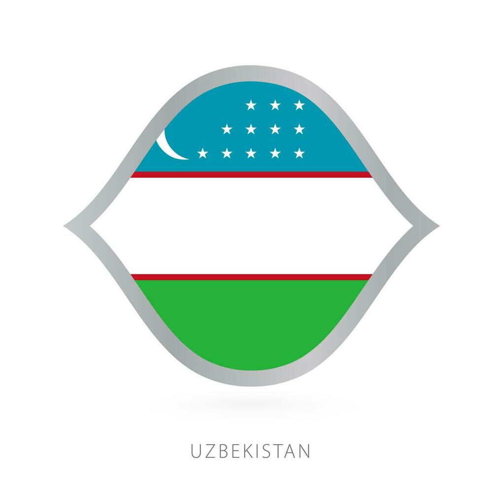 Usbekistan National Mannschaft Flagge im Stil zum International Basketball Wettbewerbe. vektor