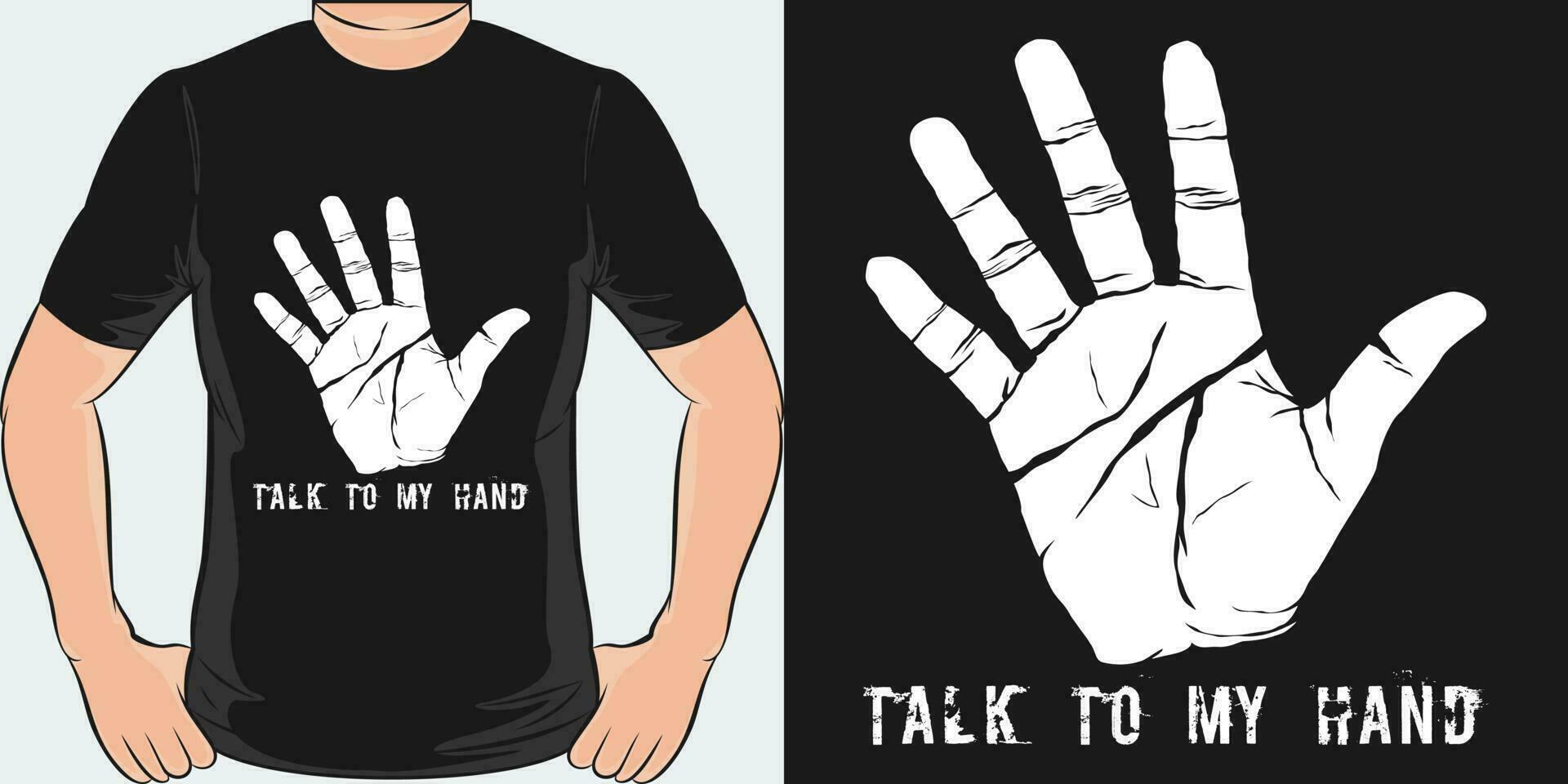 sich unterhalten zu meine Hand, komisch Zitat T-Shirt Design. vektor