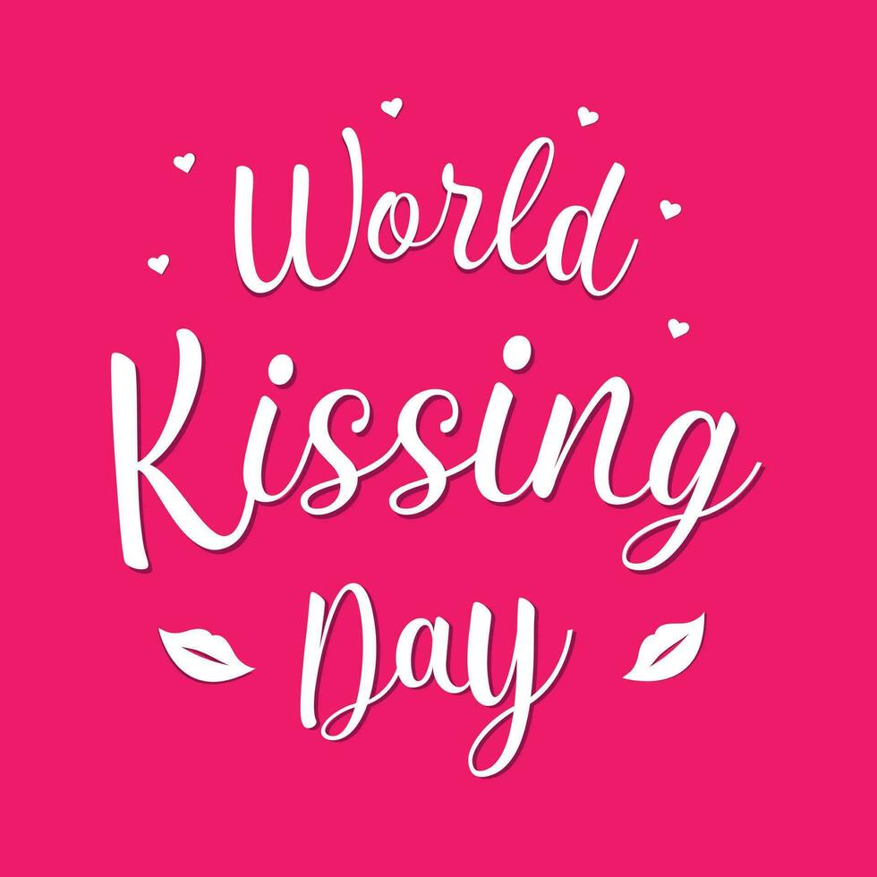 värld kissing dag - vektor hand dragen borsta text.