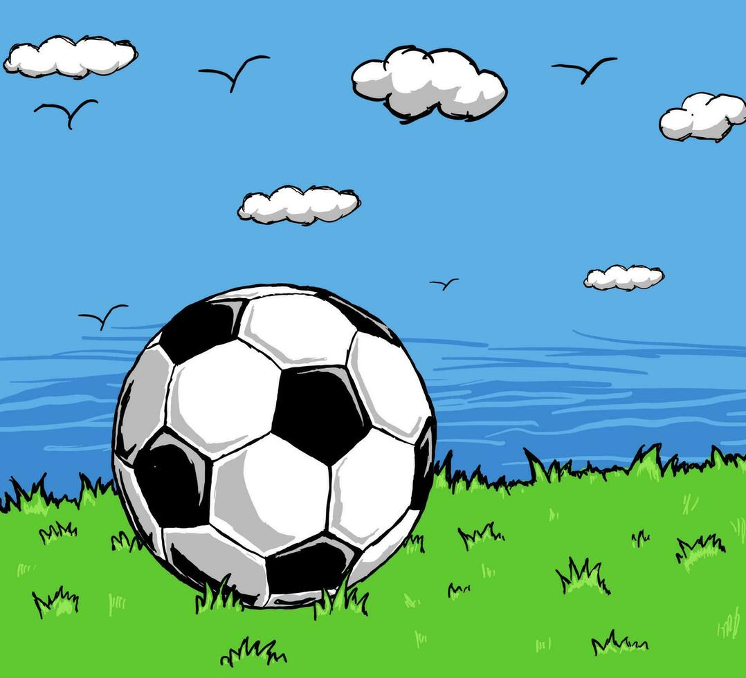 fotboll boll skiss, vektor illustration