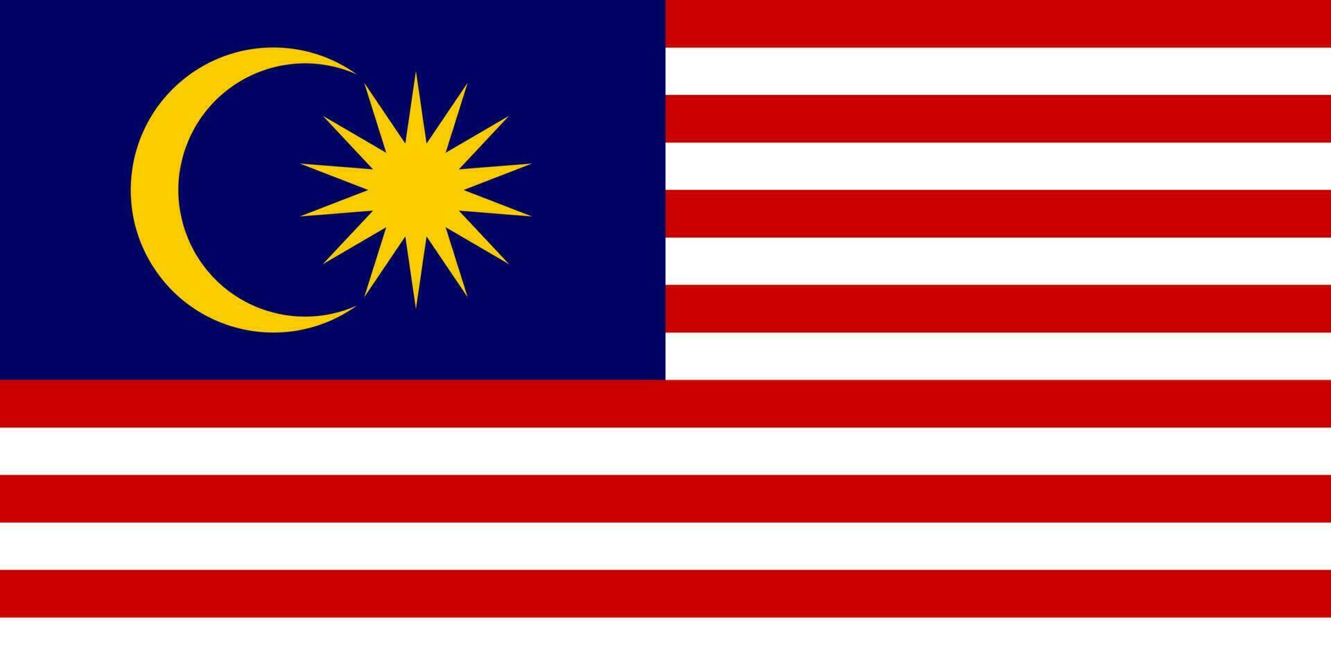Malaysia-Flagge, offizielle Farben und Proportionen. Vektor-Illustration. vektor