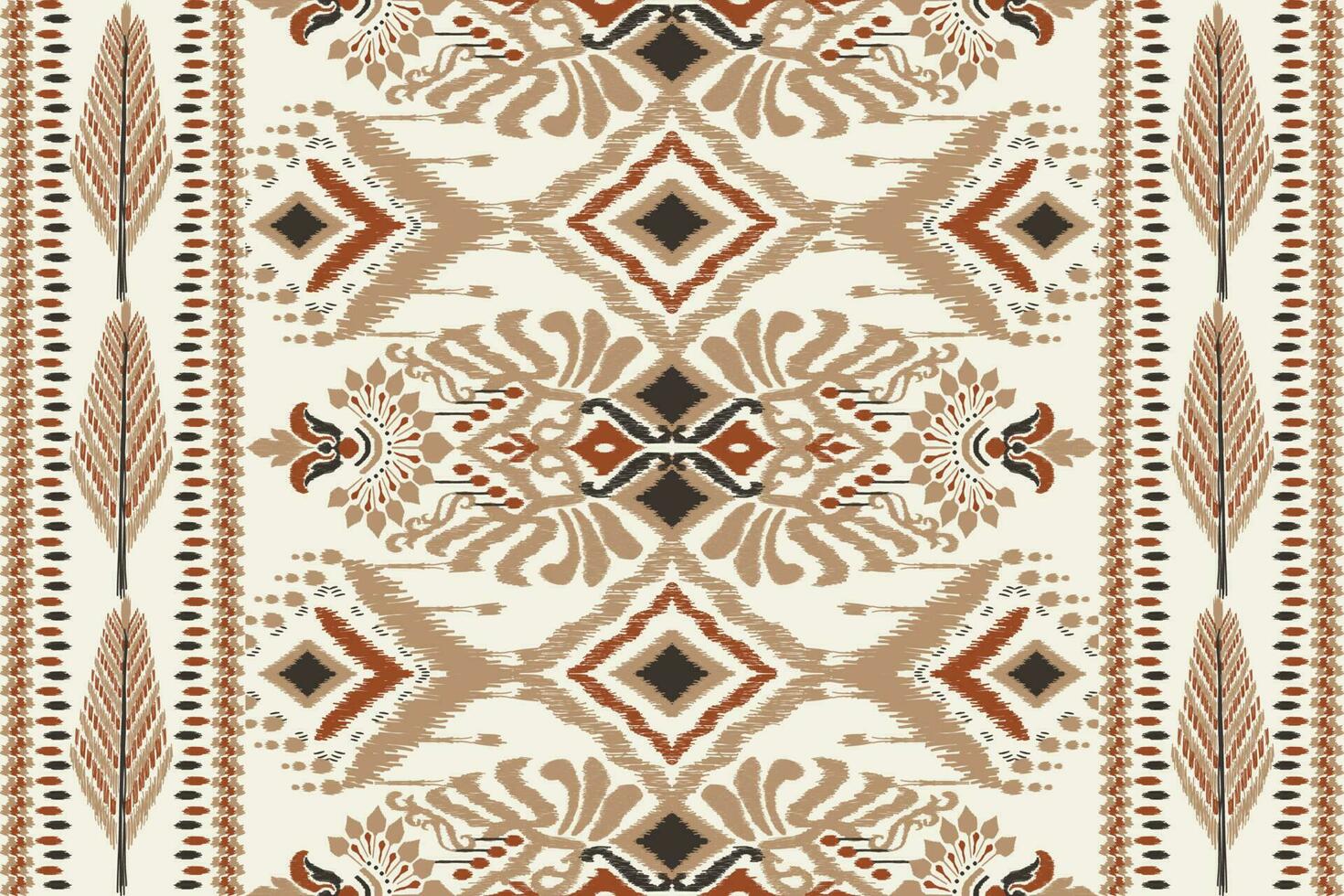 ikat blommig paisley broderi på vit bakgrund.ikat etnisk orientalisk mönster traditionell.aztec stil abstrakt vektor illustration.design för textur, tyg, kläder, inslagning, dekoration, halsduk, matta