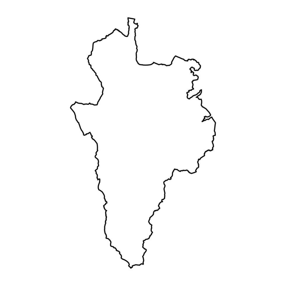Korce Bezirk Karte, administrative Unterteilungen von Albanien. Vektor Illustration.
