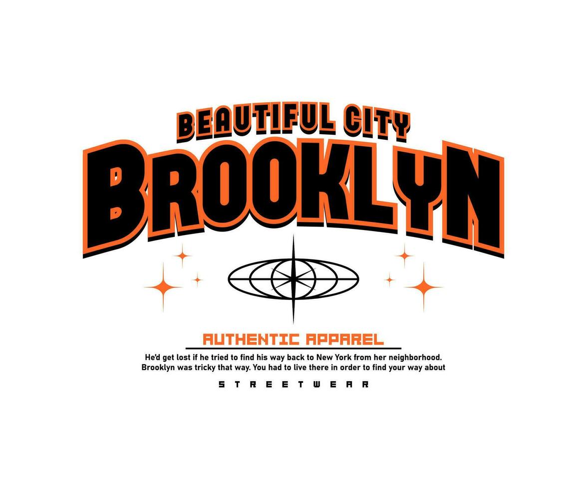 brooklyn slogan typografi vektor grafisk, för typografisk affisch eller t shirts streetwear och urban stil