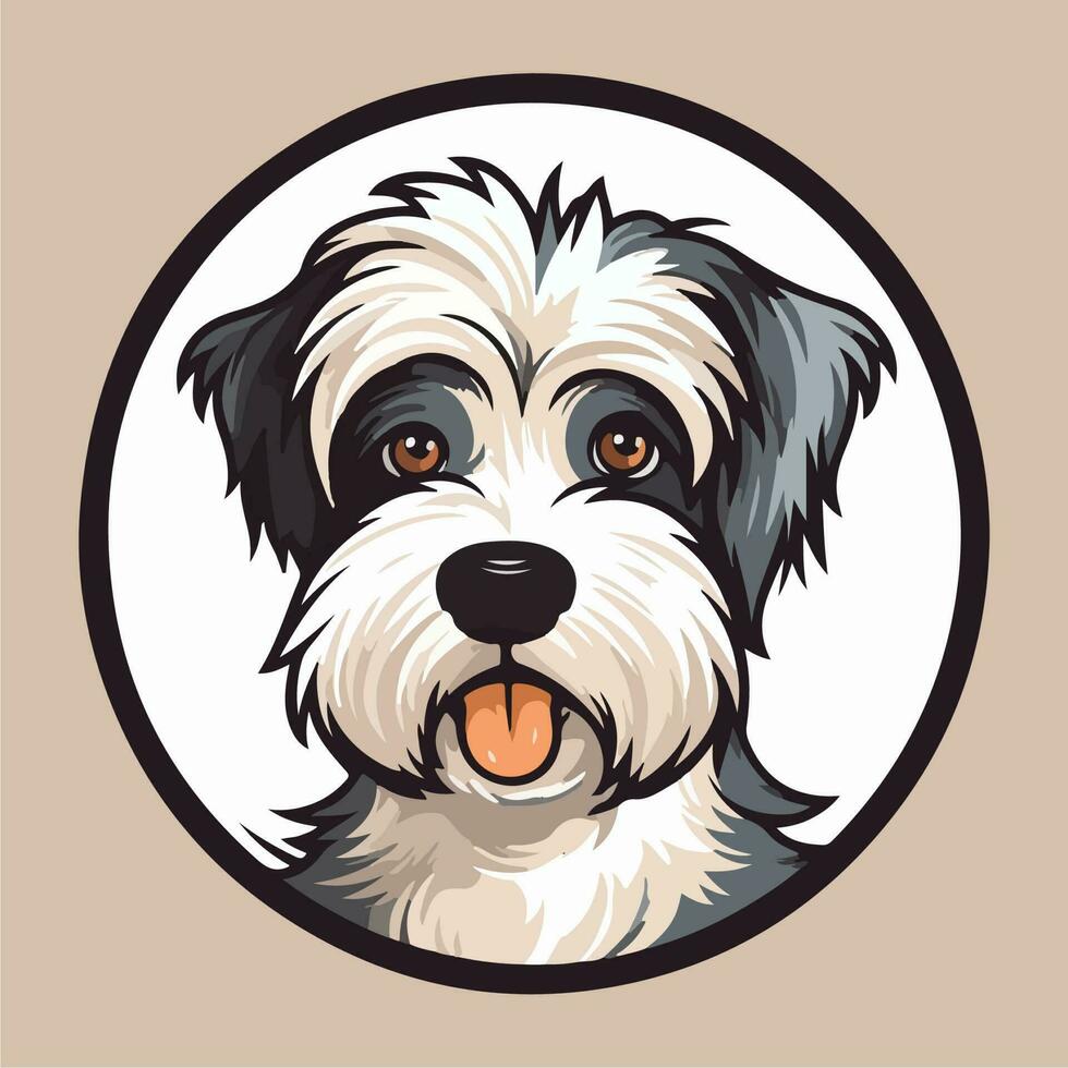 Hund Kopf Logo Maskottchen Tierwelt Tier Illustration Vektor eps10