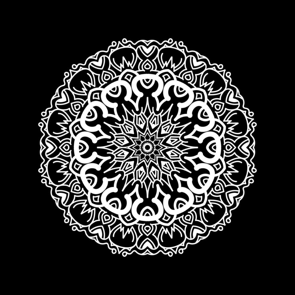 dekorativ mandala och mönster för mehndi, bröllop, islam. översikt mandalas färg bok sida. vektor