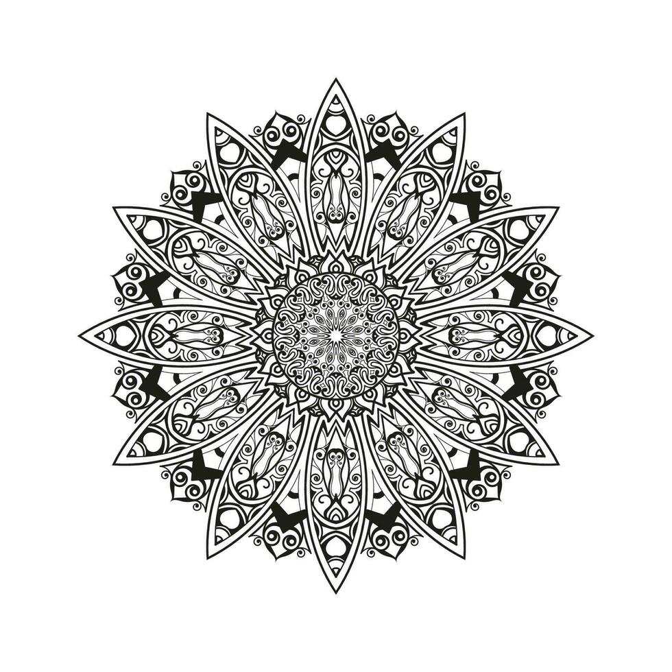 dekorativ Mandala und Muster zum mehndi, Hochzeit, Islam. Gliederung Mandalas Färbung Buch Buchseite. vektor