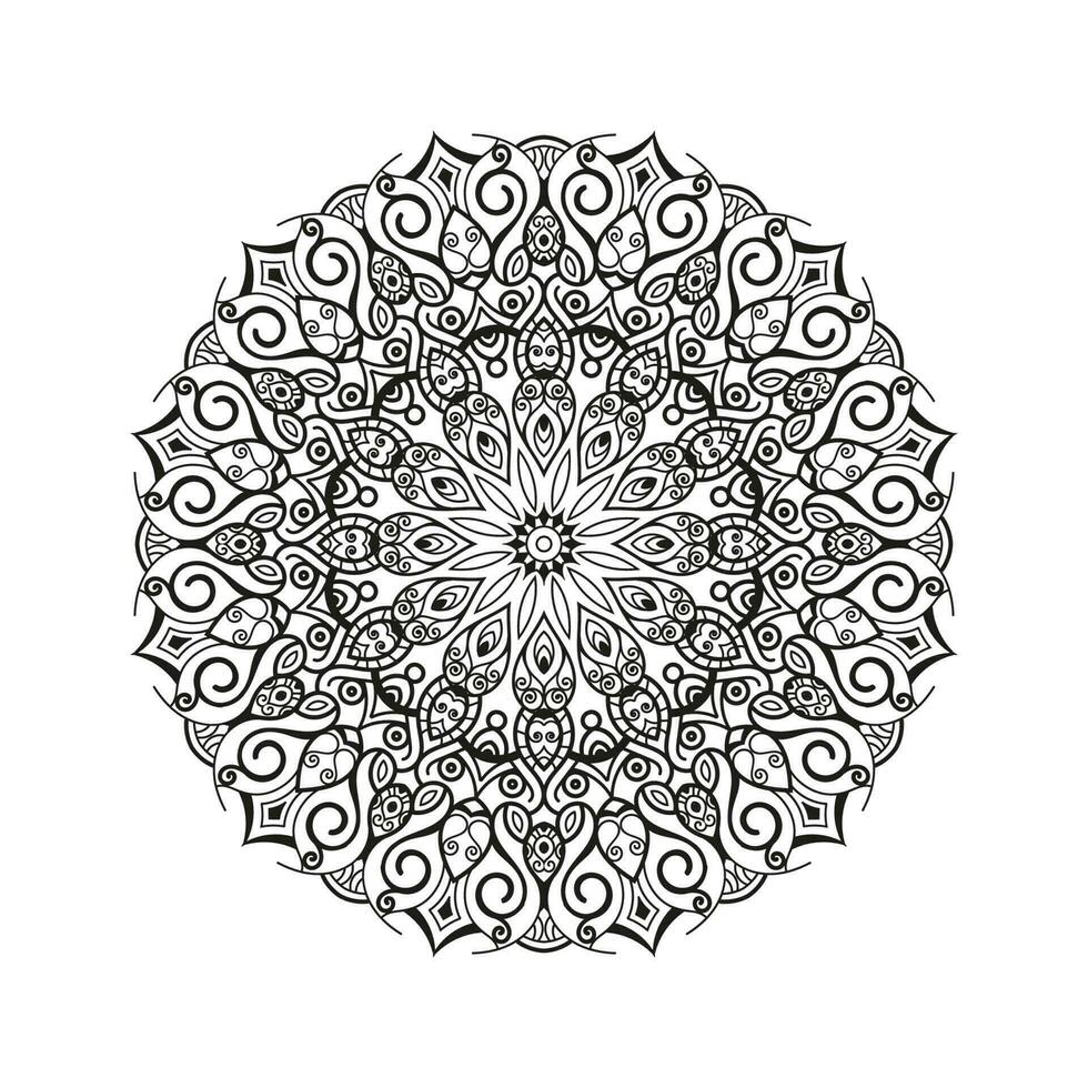 dekorativ Mandala und Muster zum mehndi, Hochzeit, Islam. Gliederung Mandalas Färbung Buch Buchseite. vektor