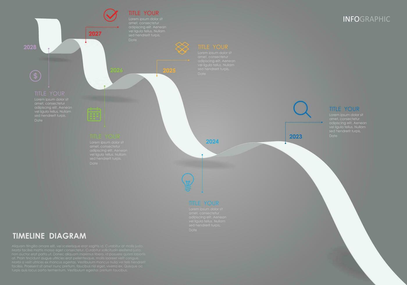 Zeitleiste Roadmap Projekt Diagramm Infografik Vorlage zum Geschäft. 6 Schritt modern Zeitleiste Diagramm mit Präsentation Vektor Zeitleiste Roadmap Infografik.