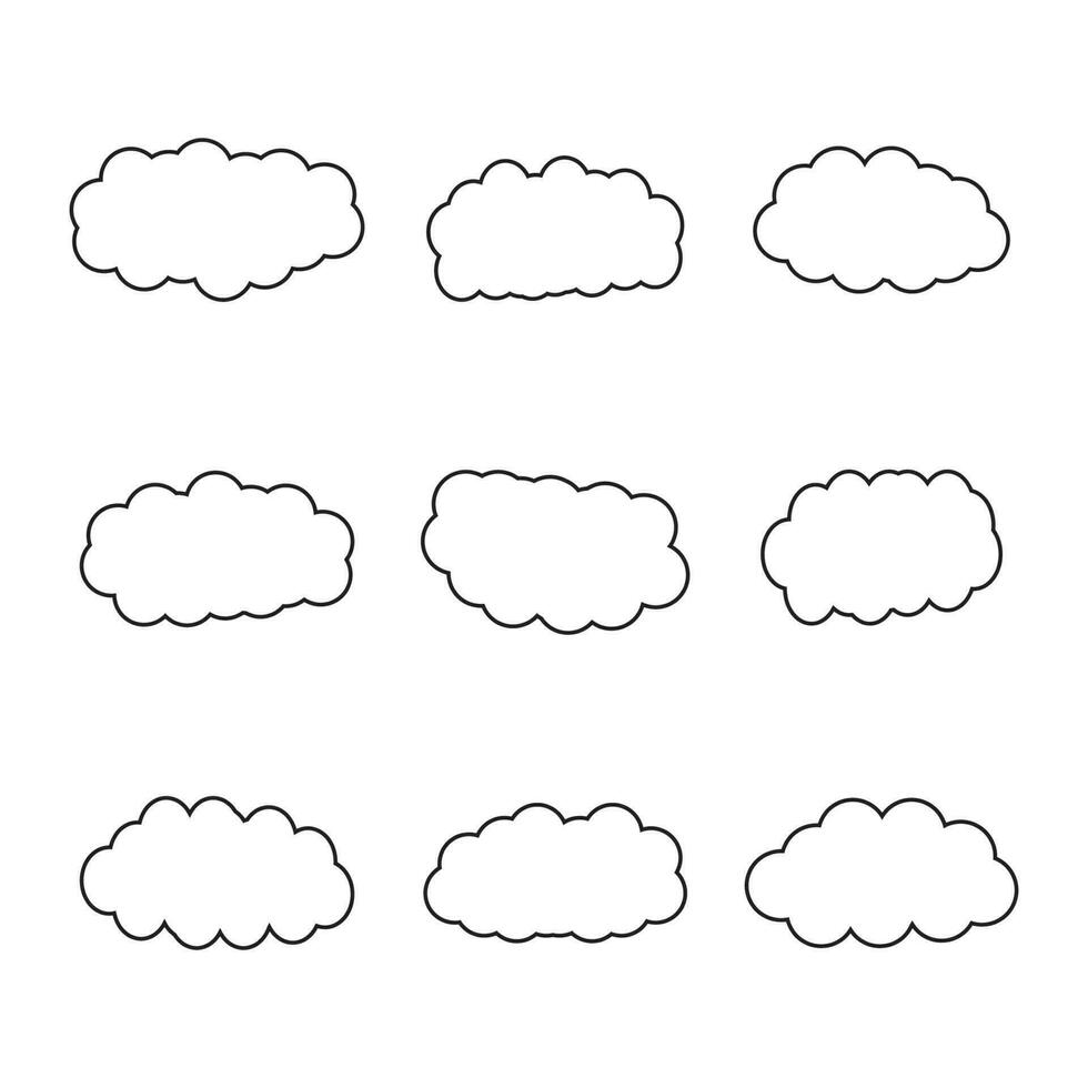 Wetter Symbol, Wolken Vektor bündeln, Himmel Wolken Clip Art, schwarz und Weiß Wolken Folge, Karikatur Wolken bündeln, Linie Kunst Süßigkeiten Wolken Grafik Vektor, Gliederung Regen Wolken Vektor Silhouette