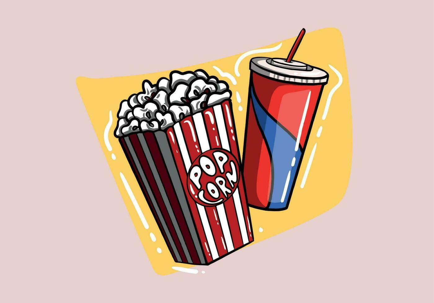 Popcorn Kasten, Einweg Tasse. Kino Konzept Design. detailliert Vektor Illustration.