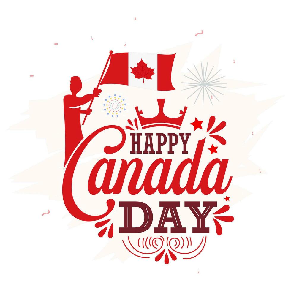 glücklich Kanada Tag, Kanada Tag Beschriftung, Typografie Schöne Grüße Karte Design vektor