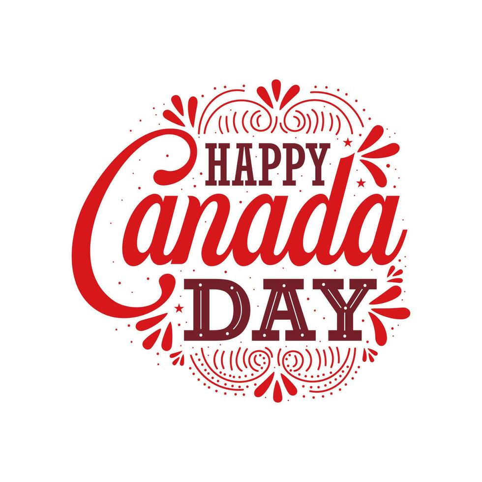Lycklig kanada dag, kanada dag vektor text design