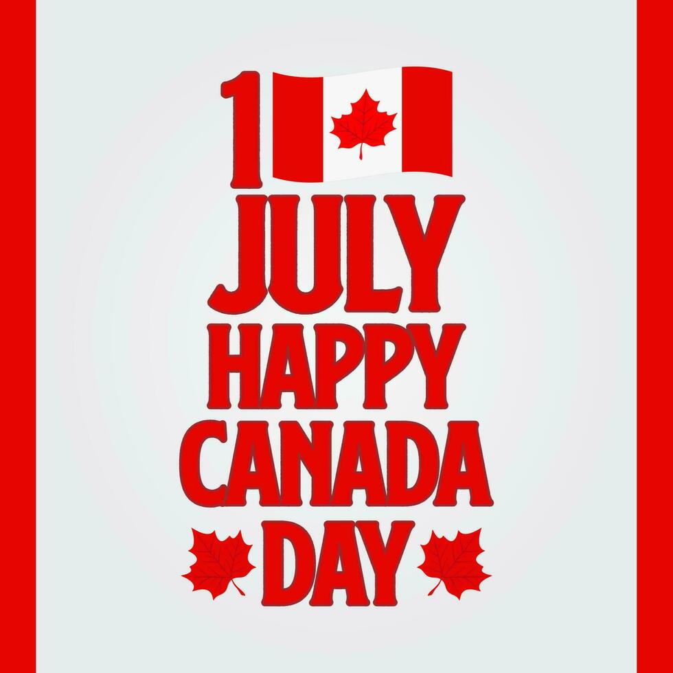glücklich Kanada Tag Typografie Schöne Grüße Karte. Kanada Ahorn Blatt, Juli 1 Gruß Karte Vektor Illustration