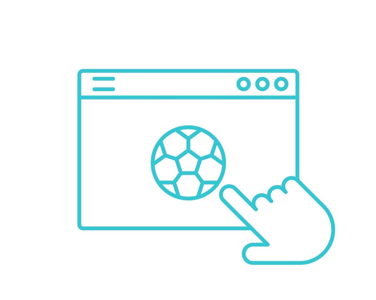 Online-Computer Fußball-Symbol. Umriss Online-Computer Fußball Vektor-Symbol für Web-Design isoliert auf weißem Hintergrund vektor