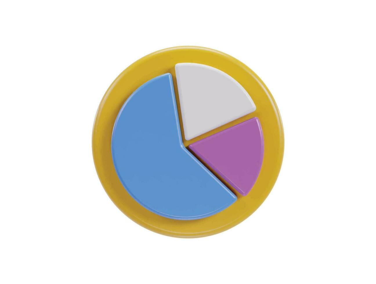 Kuchen Diagramm Symbol 3d Rendern Vektor Illustration