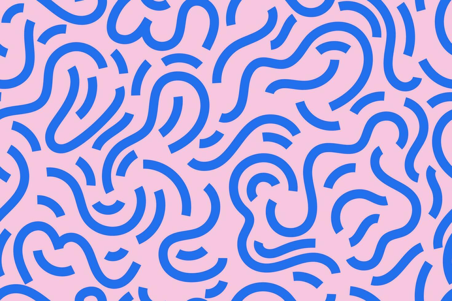 retro 80 s - 90 s memphis sömlös mönster med vågig rader på en rosa bakgrund. vektor