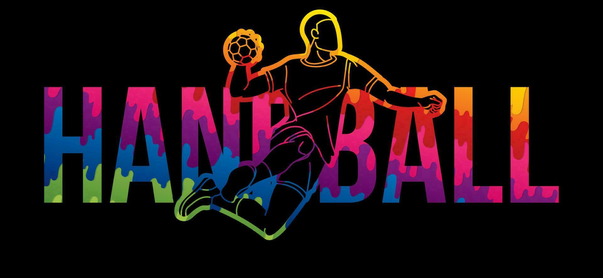 Handball Sport Schriftart Design vektor