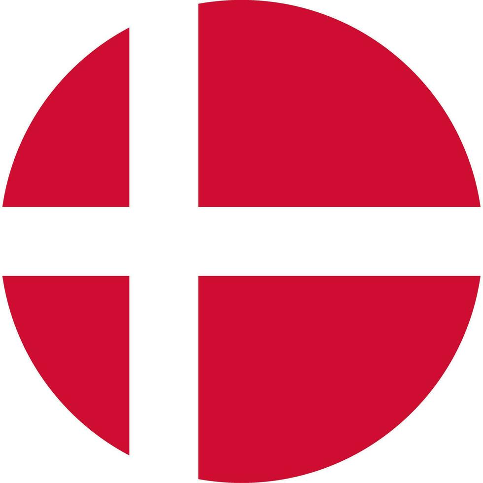runda dansk flagga av Danmark vektor