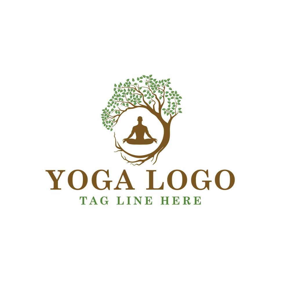naturlig spa yoga livsstil logotyp design vektor