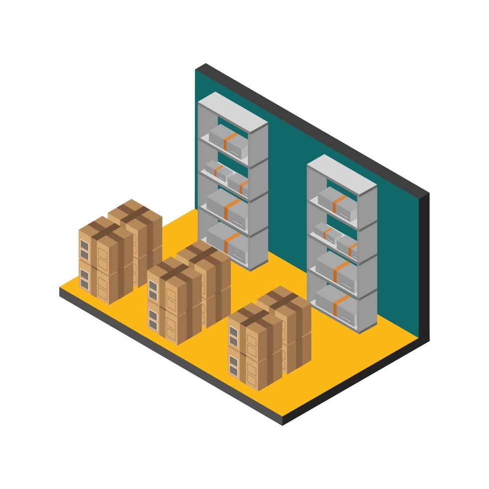 isometriskt lagerrum på vit bakgrund vektor