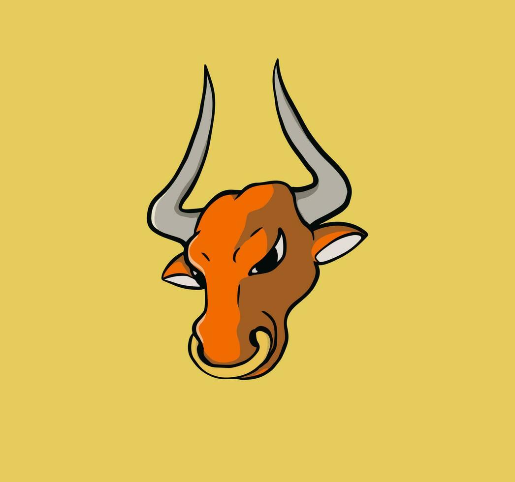 Stier Kopf Vektor, gut zum Symbol, Logo, Maskottchen, Vorlage Design, Charakter, Produkt Design, Fan-Shop, usw vektor